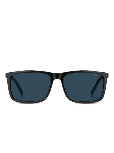 Hugo Boss Rectangle-frame Sunglasses In Black
