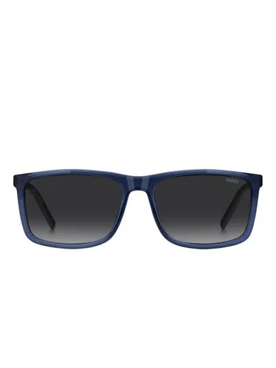 Hugo Boss Rectangle-frame Sunglasses In Blue