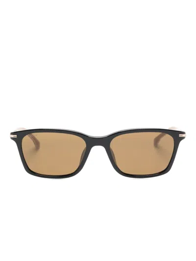 Hugo Boss Rectangle-frame Tinted Sunglasses In Black