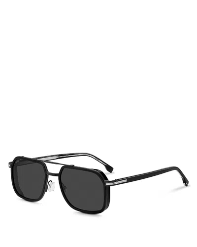HUGO BOSS RECTANGLE SUNGLASSES, 55MM