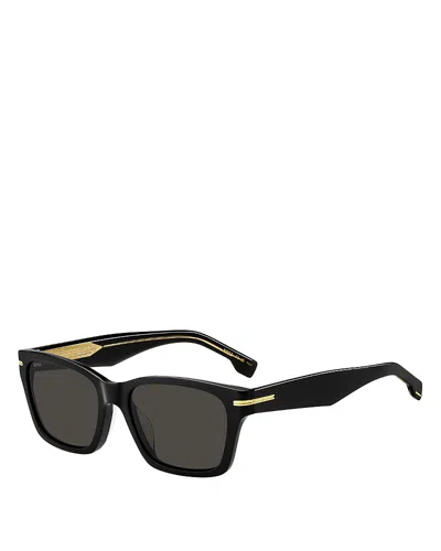 Hugo Boss Rectangle Sunglasses, 56mm In Black/gray