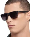 Hugo Boss Boss 57mm Gradient Polarized Square Sunglasses In Black Shaded Gray