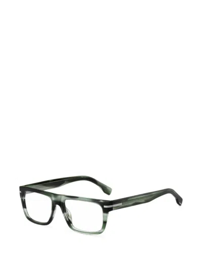 Hugo Boss Rectangle-frame Glasses In Brown