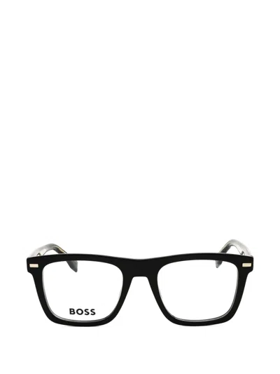 Hugo Boss Rectangle-frame Glasses In Black