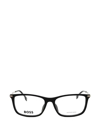 Hugo Boss Rectangle-frame Glasses In Black