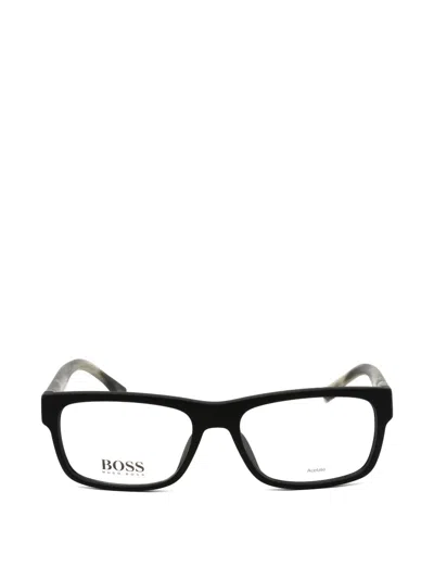 Hugo Boss Rectangle-frame Glasses In Black