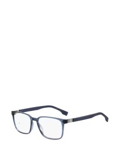 Hugo Boss Rectangle-frame Glasses In Blue