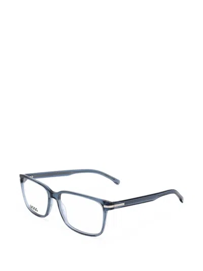 Hugo Boss Rectangle-frame Glasses In Blue