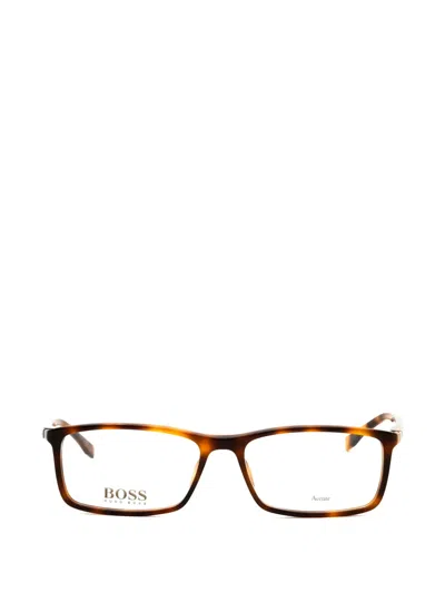 Hugo Boss Rectangle-frame Glasses In Brown