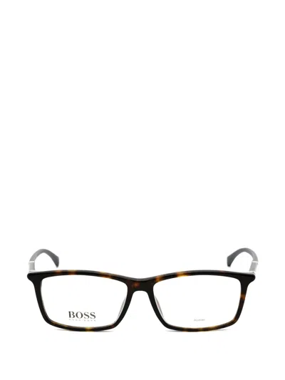 Hugo Boss Rectangle-frame Glasses In Brown