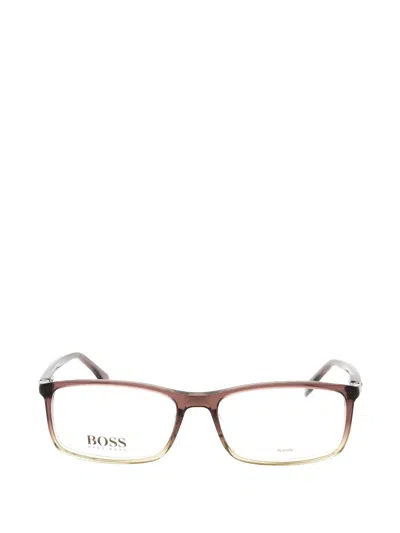 Hugo Boss Rectangle-frame Glasses In Brown