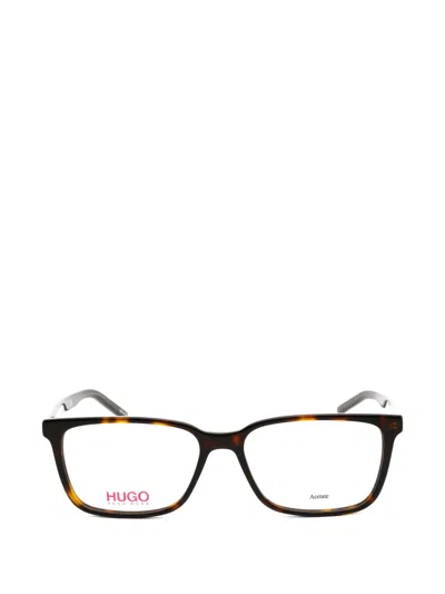 Hugo Boss Rectangle-frame Glasses In Brown