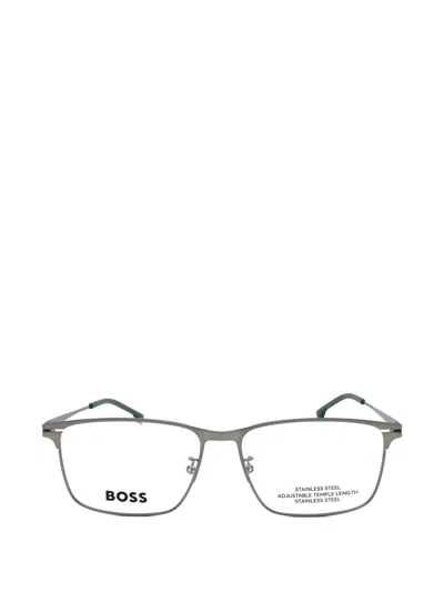 Hugo Boss Rectangle-frame Glasses In Gray
