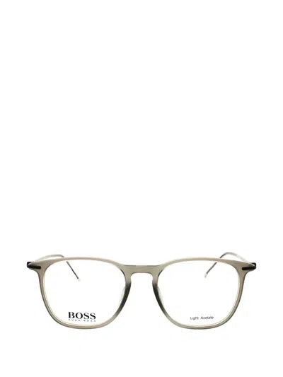 Hugo Boss Rectangle-frame Glasses In Gray