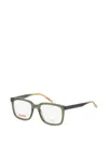 Hugo Boss Rectangle-frame Glasses In Green