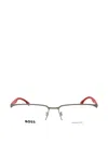 Hugo Boss Rectangle-frame Glasses In Metallic