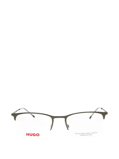 Hugo Boss Rectangle-frame Glasses In Gray