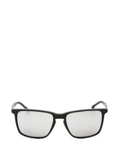 Hugo Boss Rectangle-frame Mirrored Sunglasses In Black