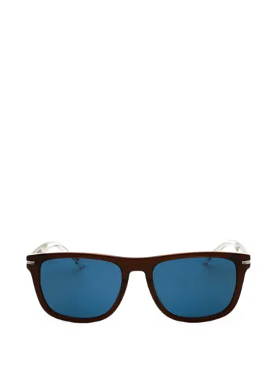 Hugo Boss Rectangle-frame Sunglasses In Black