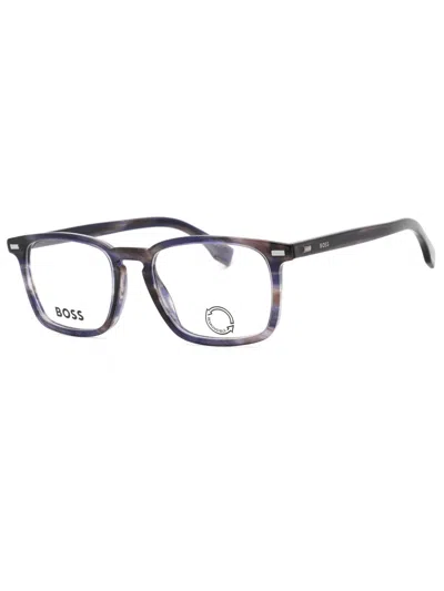 Hugo Boss Rectangular Eyeglasses With Clear Demo Lens - 53 Eye Size In Purple