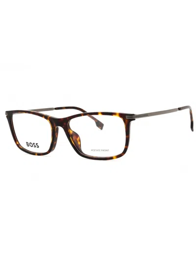 Hugo Boss Rectangular Men's Eyeglasses - Stylish Modern Design In Pink