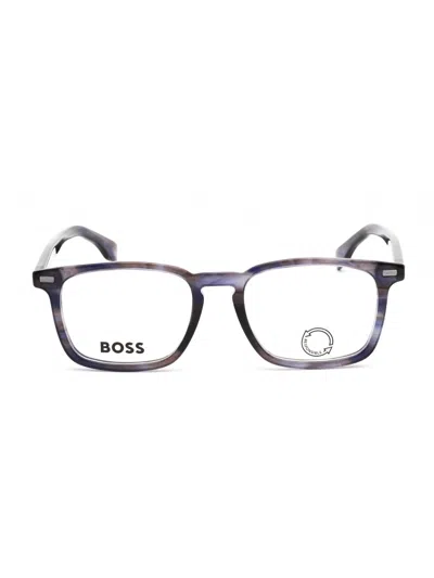 Hugo Boss Rectangular Mini Eyeglasses For Men In Multi