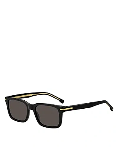 Hugo Boss Men's 1628s 54mm Rectangular Sunglasses In Black Dark Grey