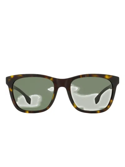 Hugo Boss Rectangular Sunglasses In Gold