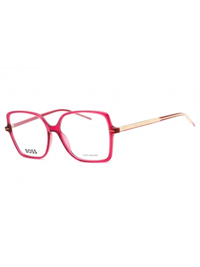 Hugo Boss Rectangular Women's Metal Eyeglasses - Style 1587 In Pink