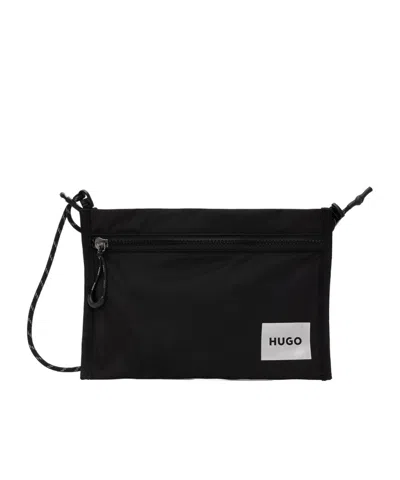 Hugo Boss Rectangular Zipper Shoulder Bag In Black