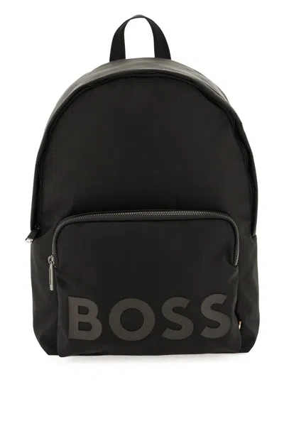 Hugo Boss Recycled Fabric Backpack With Rubber Logo