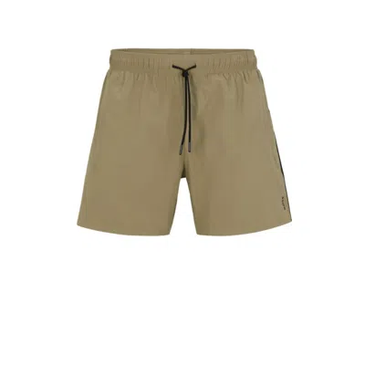 HUGO BOSS RECYCLED-MATERIAL SWIM SHORTS WITH SIGNATURE STRIPE AND LOGO