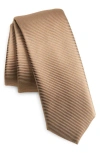 Hugo Boss Recycled Polyester Tie In Brown