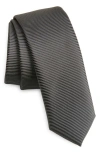 Hugo Boss Recycled Polyester Tie In Medium Grey