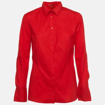 Pre-owned Hugo Boss Red Cotton Long Sleeve Shirt S