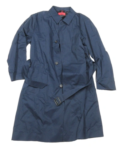 Pre-owned Hugo Boss Red Label Men's Navy Marco 1941 Belted Trench Coat $445 In Blue