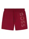 Hugo Boss Red Logo Shorts In Red