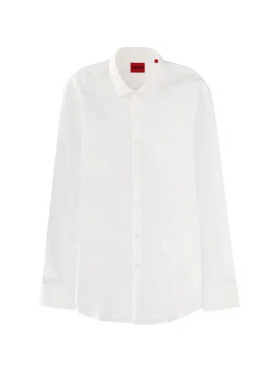 Hugo Boss Mens Shirt Button Down Collar Cuffs In White