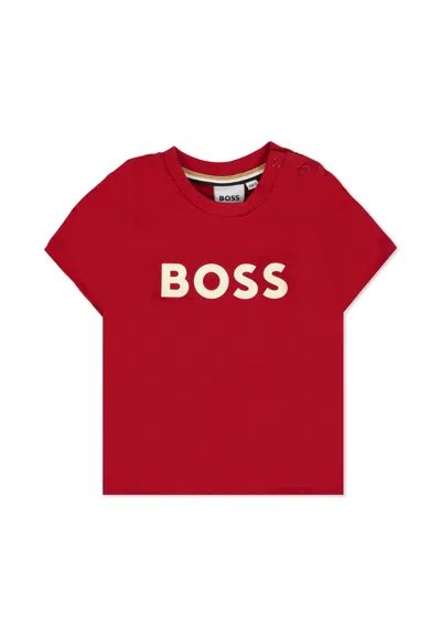 Hugo Boss Red T-shirt For Baby Boy With Logo