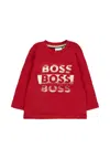Hugo Boss Red T-shirt For Baby Boy With Logo In Red