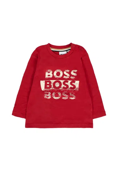 Hugo Boss Red T-shirt For Baby Boy With Logo