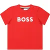 HUGO BOSS RED T-SHIRT FOR BABY BOY WITH LOGO