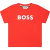 HUGO BOSS RED T-SHIRT FOR BABY BOY WITH LOGO