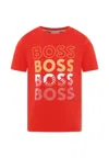Hugo Boss Red T-shirt For Boy With Logo In Red