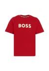Hugo Boss Red T-shirt For Boy With Logo In Red