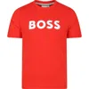 HUGO BOSS RED T-SHIRT FOR BOY WITH LOGO