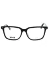 Hugo Boss Refined Rectangular Eyeglasses For Men In Black