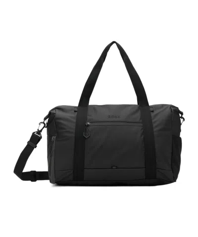 Hugo Boss Reflective Detail Travel Bag In Black