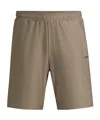 Hugo Boss Reflective-logo Bermuda Shorts In Gray