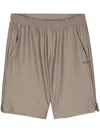 Hugo Boss Reflective-logo Bermuda Shorts In Neutrals